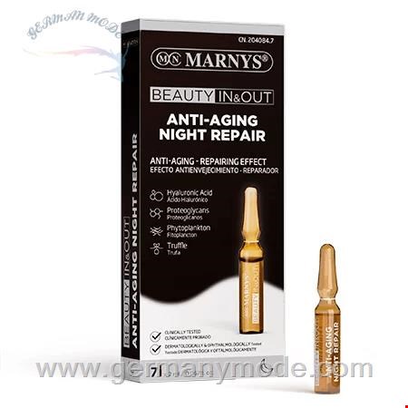 آمپول اسید هیالورونیک ضد پیری ترمیم کننده پوست مخصوص شب مارنیس اسپانیا MARNYS Anti-Aging Night Repair Ampoules AMP003