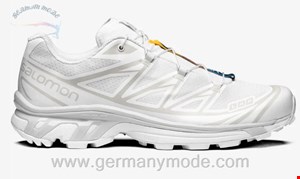 کتانی اسپرت مردانه زنانه سالامون فرانسه SALOMON XT-6 Sportliche Schuhe Unisex White / White / Lunar Rock