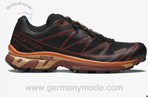 کتانی اسپرت مردانه زنانه سالامون فرانسه SALOMON XT-6 Sportliche Schuhe Unisex Black / Chocolate Plum / Vibrant Orange