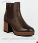  نیم بوت زنانه نیولوک (انگلستان) Rust Leather-Look Platform Wooden Sole Ankle Boots