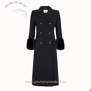 پالتو زنانه فندی (ایتالیا) Mantel aus Wolle in Schwarz