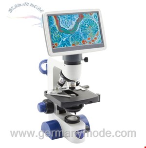 میکروسکوپ اپتیکا ایتالیا OPTIKA Mikroskop B-62V, Screen, 7 Zoll, DIN, achro, 40-400x, LED, 1W, Kreuztisch, Abbe-Kondensor